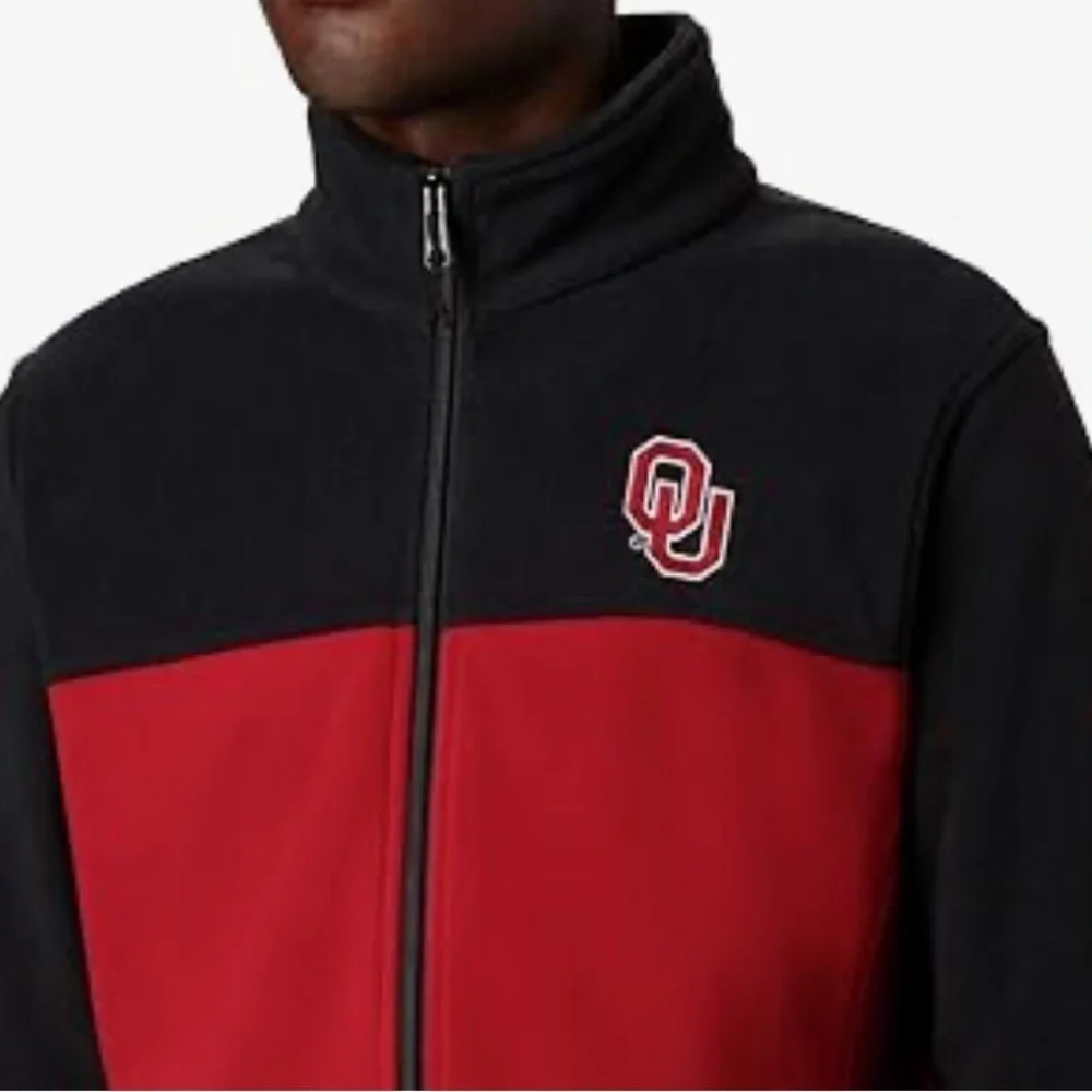 NWT Men’s Columbia NCAA Oklahoma Sooners Flanker III Fleece Jacket Small